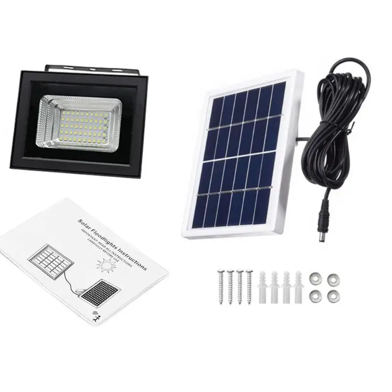 50 SMD 2835 Светодиодный светильник на солнечной батарее IP66 водонепроницаемый солнечный светильник уличный светильник для сада, двора, охранный прожектор, светильник