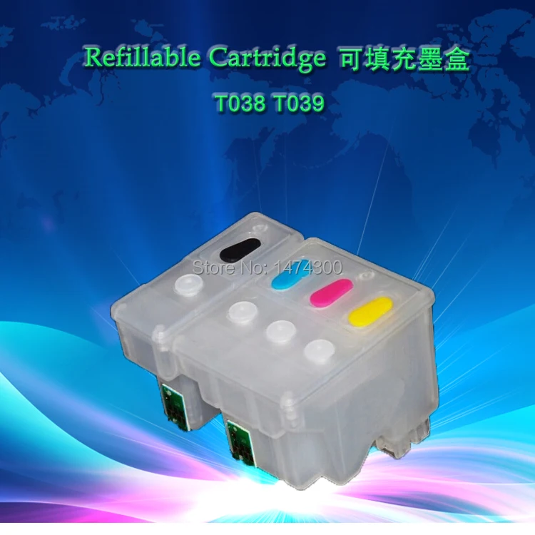 

XIMO 2PCS,1 SET, for EPSON T038 T039 Refillable ink Cartridge for EPSON C41 C43 C43UX C45 CX1500 Printers