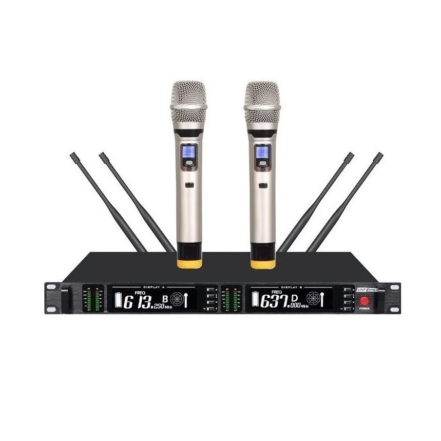 Bolymic 2 X 100 Channels Stage Cordless Microphone Uhf Wireless