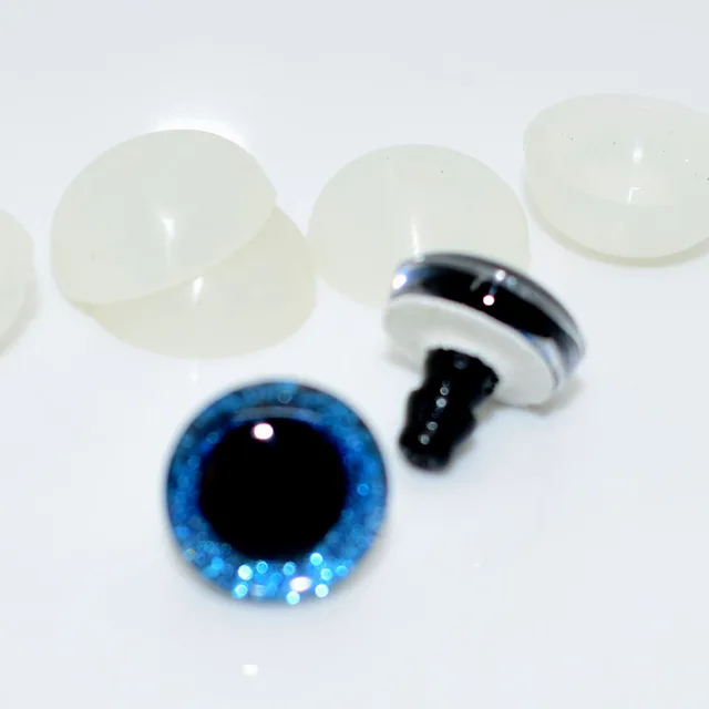 10sets 12/16/18/20/25mm Clear Trapezoid Plastic Safety Toy Eye + glitter Nonwovens for Teddy Bear Stuffed Toys Puppet Dolls Eye 4