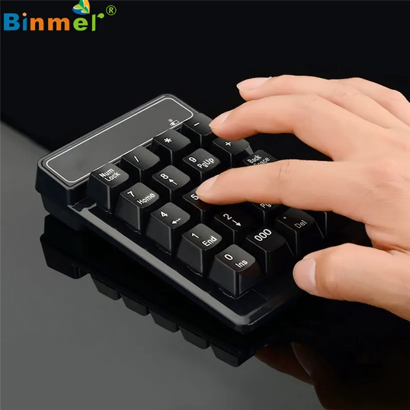 

Binmer USB Receiver Wireless 19 keys Numeric Keypad mini Keyboard for Mac & Laptop PC Number Pad Aug31