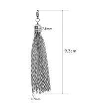 1pc moda borla balançar prata aço inoxidável borla cadeias diy descobertas apto brincos de gota colar chaveiro bolsa