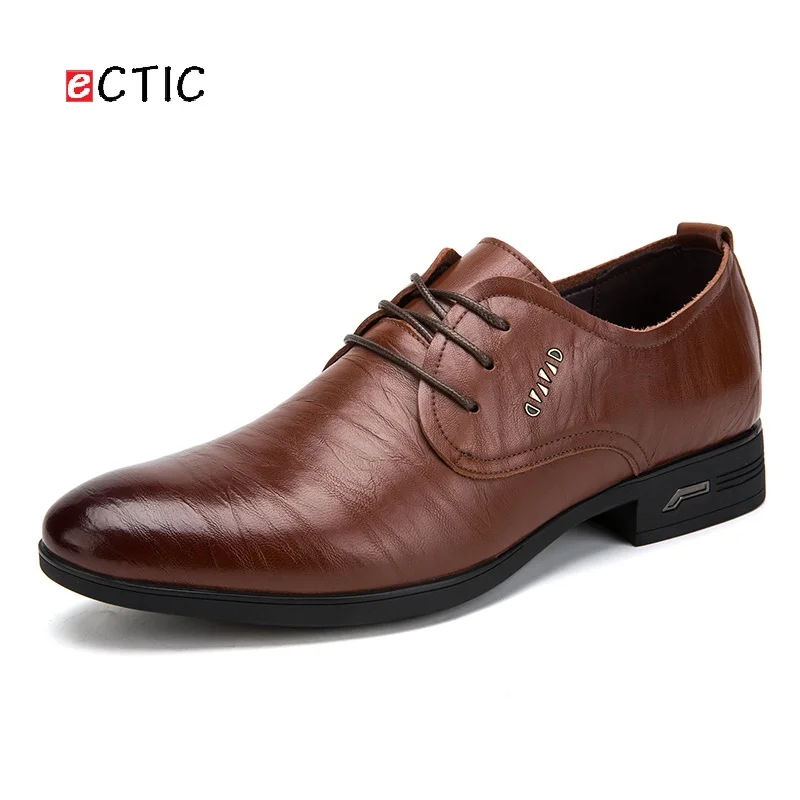 Ectic Office Style Vintage Breathable Wedding Men Dress Shoes Pointed Toe Oxfords Business Obuv | Обувь