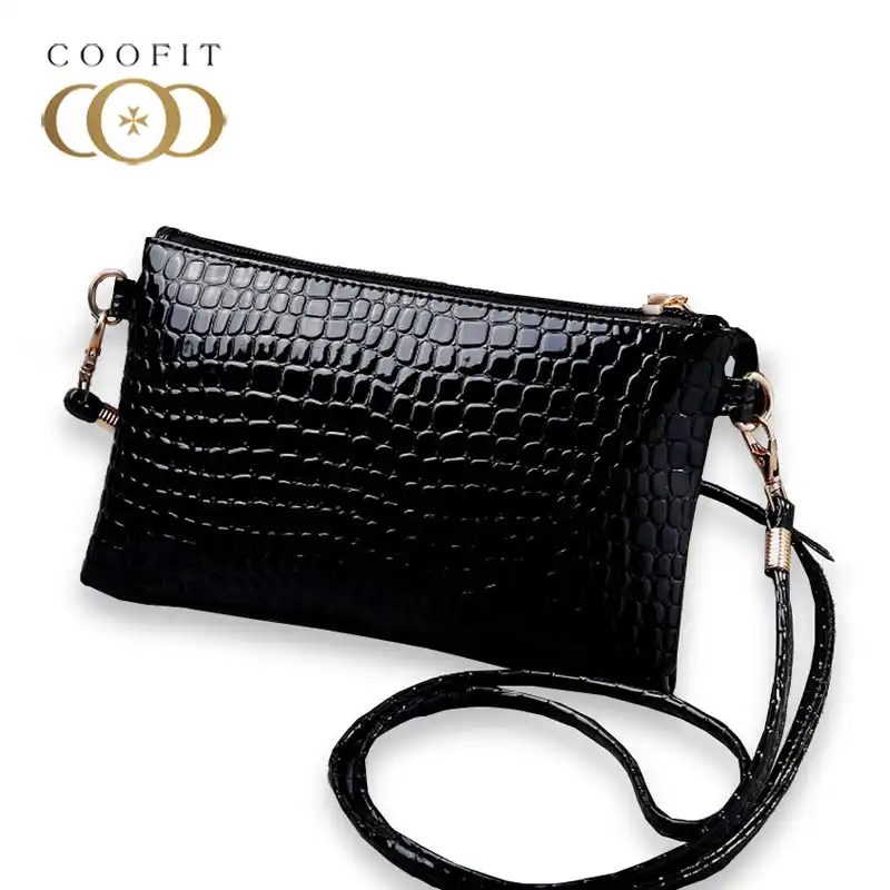 leather croc purse