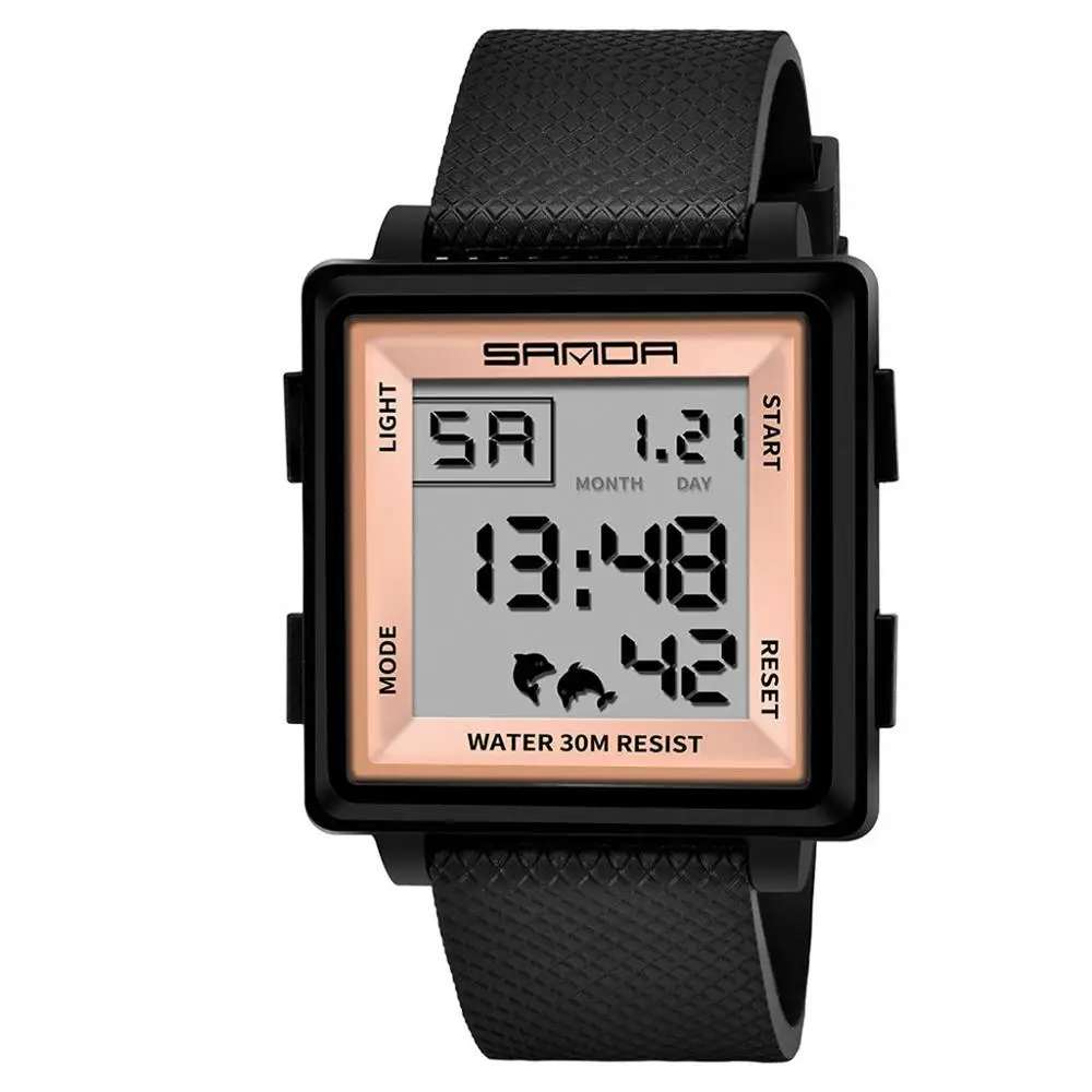 Мужские стильные часы Reloj relogio Saat цифровые часы лучший бренд роскошные квадратные relogio masculino спортивные противоударные часы хронограф# A - Цвет: D