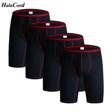 4 pçs/lote Longa dos homens Cuecas Boxers de Algodão Calcinha Calcinha Cueca Qualidade Plus Size Boxer Calções Macio E Confortável Salão