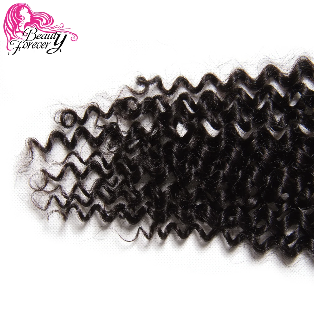 Beauty forever Curly Lace бразильские волосы с закрытием Remy человеческие волосы 4*4 часть 120% плотность натуральный цвет 10-20 дюймов