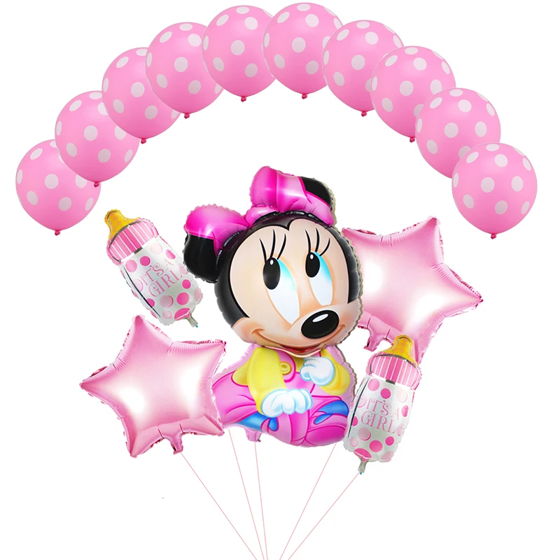 

15pcs Mickey Minnie Helium Balloons Star Heart Latex Globos Baby Shower Birthday Party Decor Supplies KidsToys