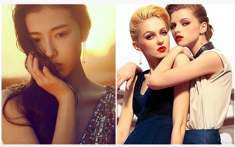 18k Pure Gold Drop Earring Trendy Exquisite Beautiful Elegant Classic Girl Miss Gift Wear 2020 New Women Party Good Fine Buauty