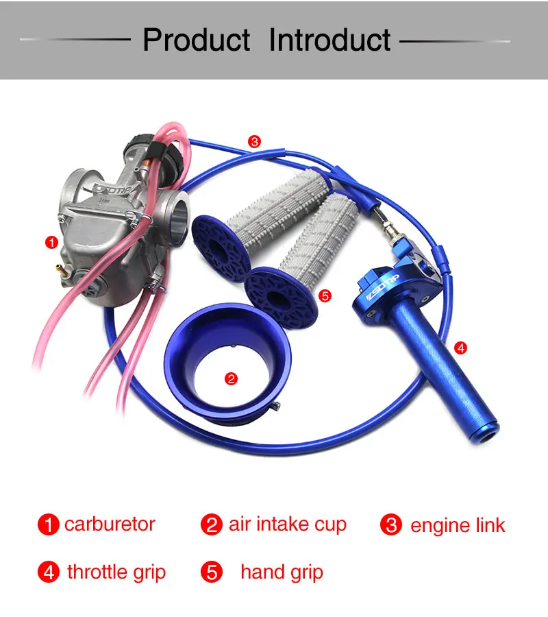 ZSDTRP для 2 T/4 т двигателя мотоцикла PWK 34/36/38/40/42 мм Карбюратор с ручками ветер чашки дроссельные Захваты один комплект