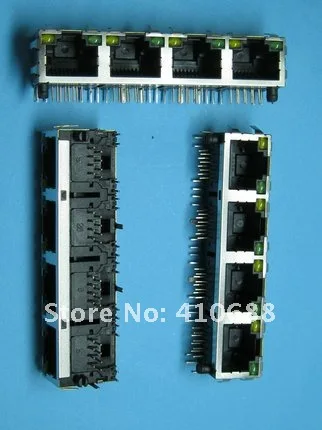 72 pcs 4 Ports RJ45 Modular Network PCB Jack 56 8P LAN Connector Shielded with LED Lamp Side entry | Обустройство дома