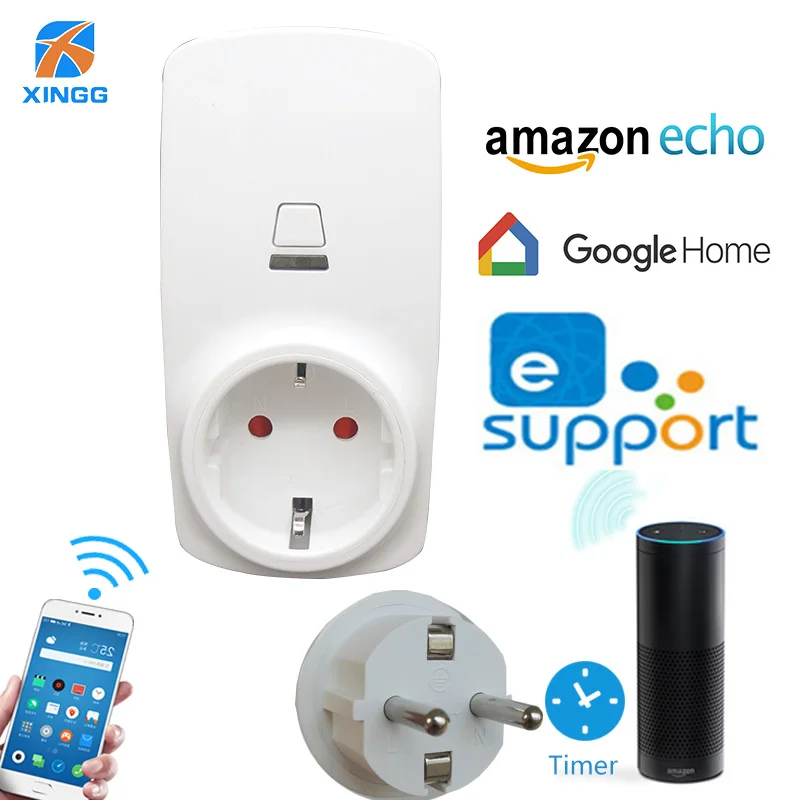 

EU FR France Smart Wifi Plug Outlet Socket Control By Phone app Works With Amazon Alexa Echo And Google Home