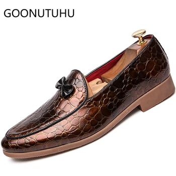 

2019 new fashion men'shoes casual leather loafers male brown black slip on shoe man big size 6-13 oxfords shoes for men hot sale