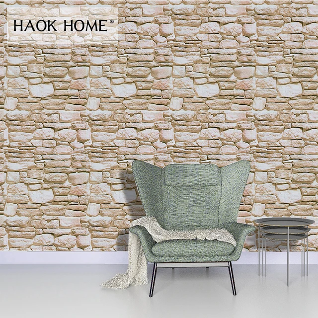 HaokHome Vintage Vinyl Ziegel Tapete Für Wände 3D Selbst Klebstoff ... HaokHome Vintage Vinyl Ziegel Tapete Für Wände 3D Selbst Klebstoff ...