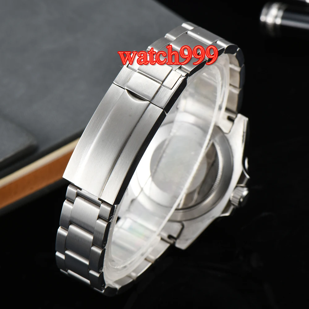 40 мм PLANCA сапфировое стекло Безель GMT автоматические мужские часы черный циферблат стальной ремешок водонепроницаемые механические часы