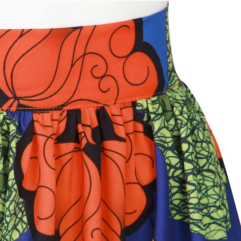 Модная африканская юбка макси с восковым принтом Jupe для женщин с высокой талией в стиле бохо Gyspy наряд женская многоцветная Длинная пляжная юбка весна лето