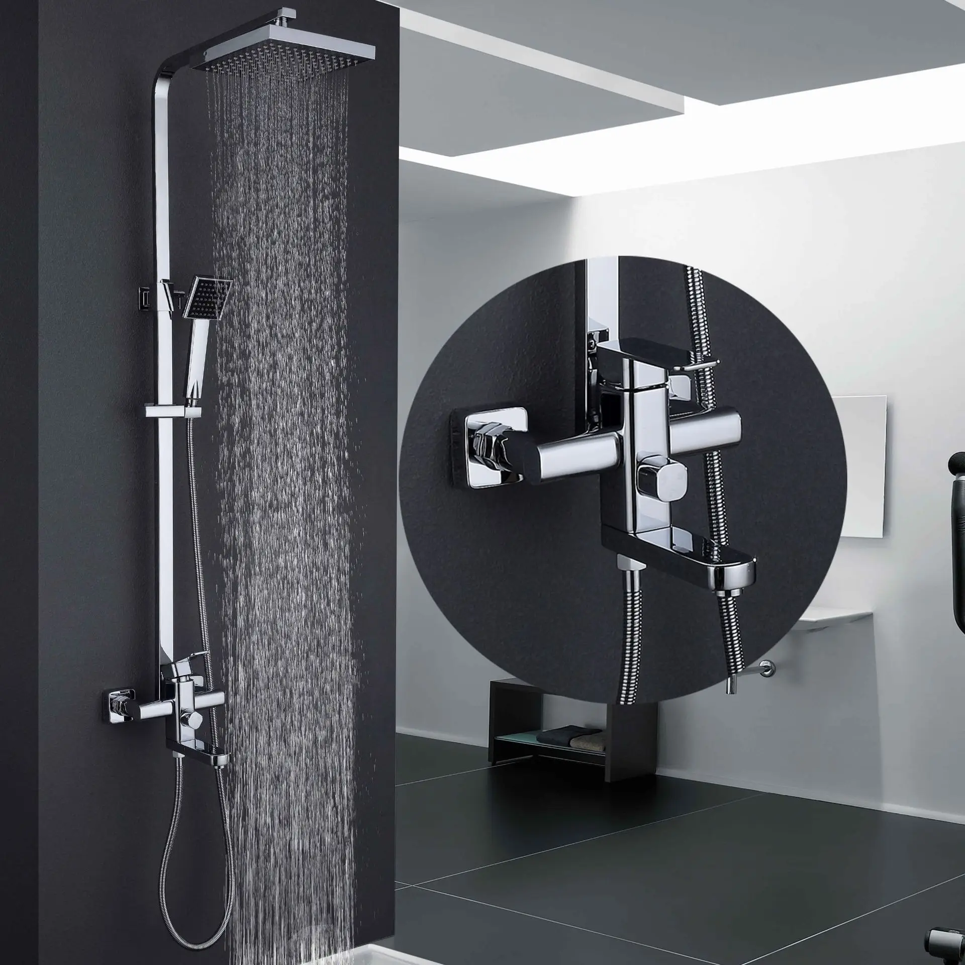 

all copper hot and cold mixer shower faucet bibcock hoses three function big shower faucets bathroom bath