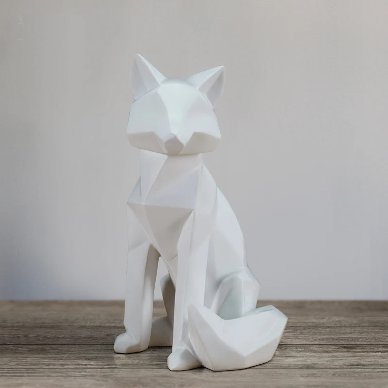 Us 330 Kreative Abstrakte Kunst Harz Fuchs Ornamente Geometrische Origami Stil Tier Fox Home Dekoration In Figuren Miniaturen Aus Heim Und Garten