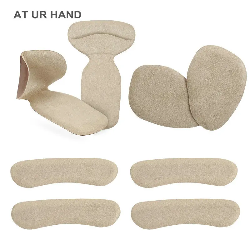 

8 Pcs/Set Suede GEL Heel pads Heel Cushion insert Front Palm Pad Heel Pad Slip-resistant Shoes Stickers Pain Relieve Pads