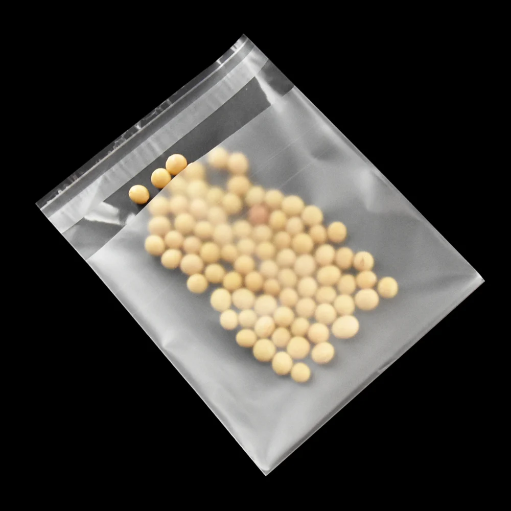 10*10+3cm Self Adhesive Frostic Transparent Plastic Bag Candy Biscuit Package Bags Matte Clear Plastic Packaging Bag 500 Pieces