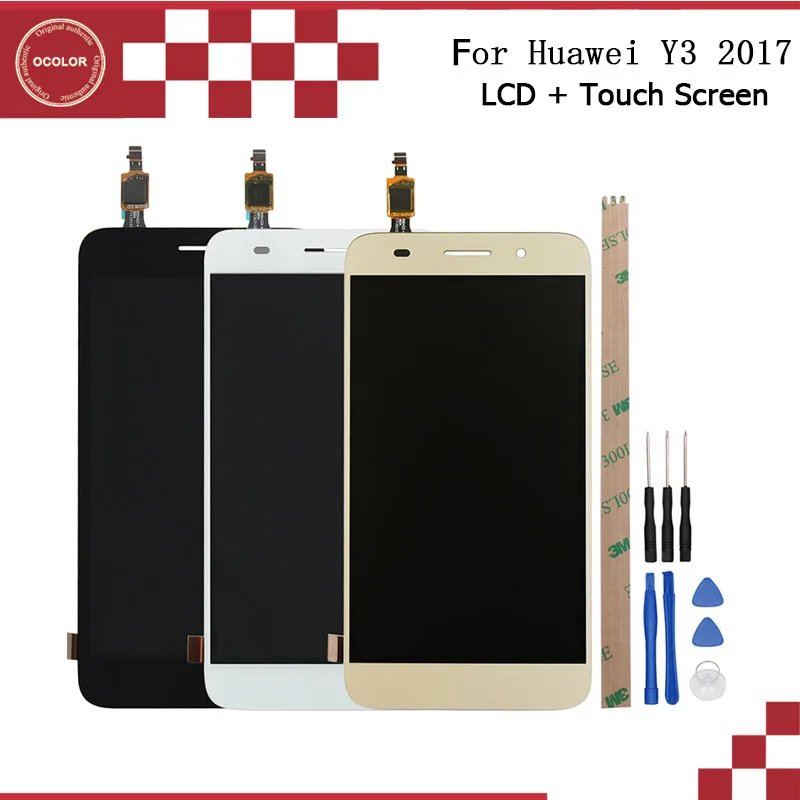 ocolor For Huawei Y3 2017 LCD and Touch ScreenAssembly Repair Part 5.0 inch Mobile Accessories+Tools And Adhesive - buy at the price of in aliexpress.com | imall.com