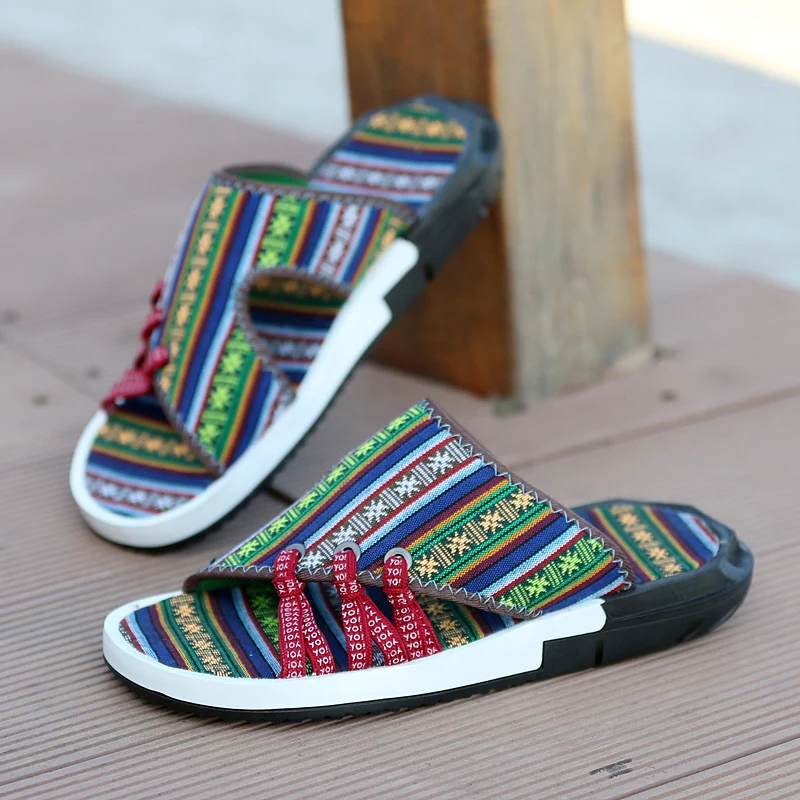 flower summer mixed colors men slippers desinger outdoor sandals camouflage casual shoes pants male leisure moccasins for men (3)
