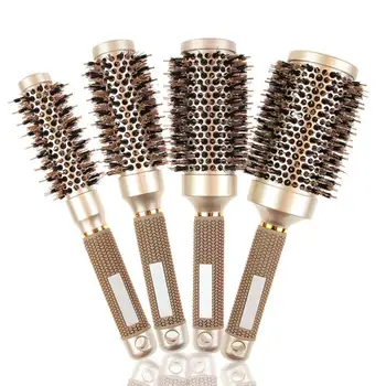 

1pc Ceramic Iron Round Comb Pro Hair Dressing Brushes Magic Hairdressing Curling Hairbrush Combs Hair Salon Tool