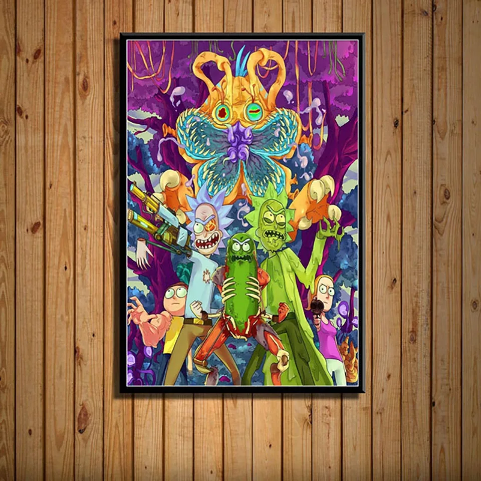 Картина рик и морти на холсте