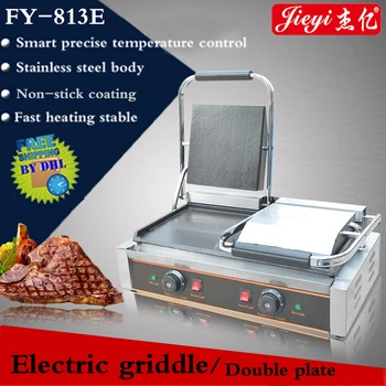 

Commercial Stainless steel Electric Griddle double plate 220V/1800W+1800W Smart precise temperature control