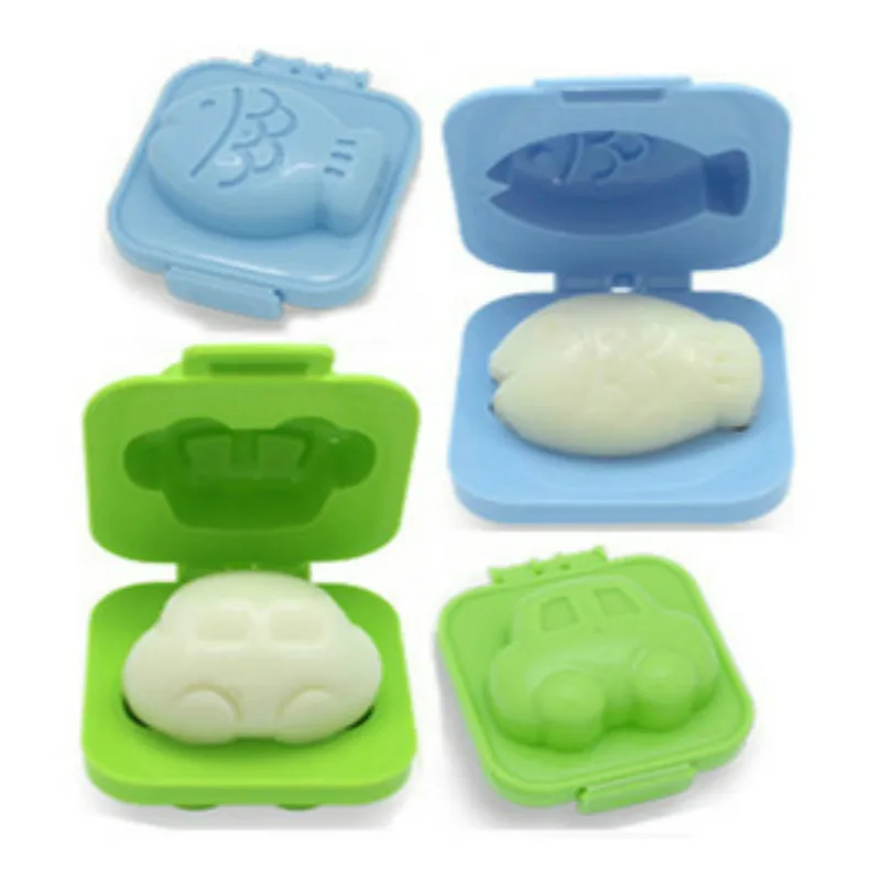 

2Pcs/set Sushi Rice Boiled Egg Mold Set Fish & Car Shape Sandwich Cutter Bento Maker Mould Moon Cake Decoration Cook Tool