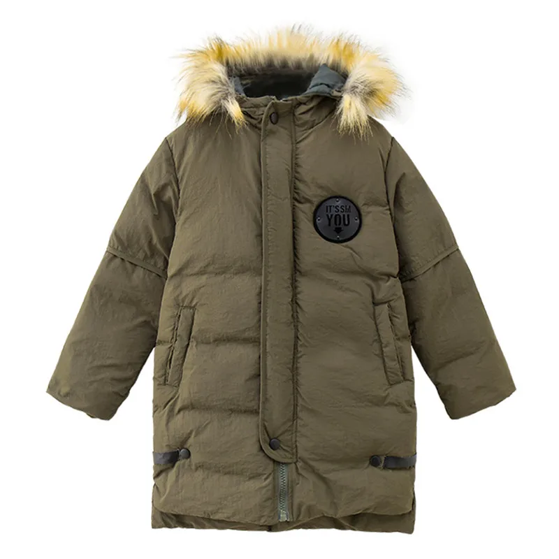 

6 to 16 years kids & teenager girls faux fur hooded casual parkas jacket & coat big children girl fashion army green outwear