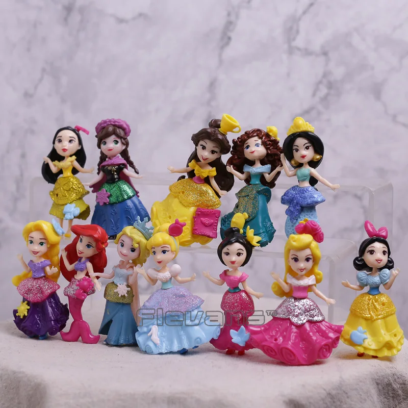 Фигурки принцесс игрушки Белоснежка Мерида Мулан куклы-русалки детские игрушки для девочек детей 12 шт./компл. 8 см