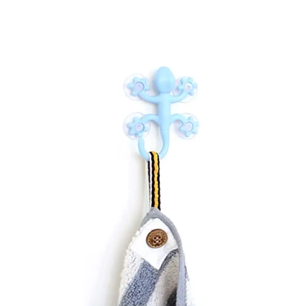 أبو بريص هوك قوية البلاستيك أربعة شفط الكؤوس حمالة تعليق جدارية الديكور المنزلية الحمام المنزل تخزين مصاصة السنانير