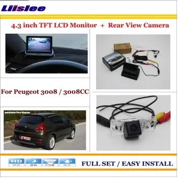 

Auto Camera ForPeugeot 3008CC Car Rear Camera 4.3" TFT LCD Screen Monitor Back Up Parking System