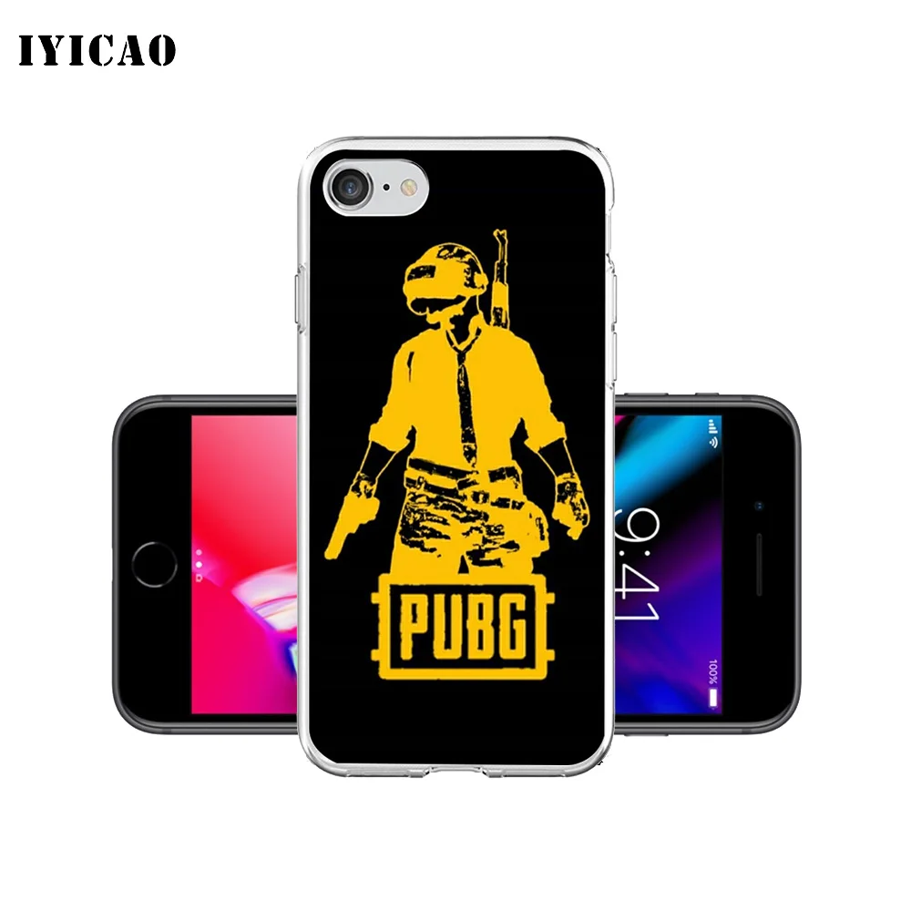 IYICAO PUBG игровой Мягкий силиконовый чехол для iPhone X XR XS MAX 6 6s 7 8 Plus X 5 5S SE TPU чехол