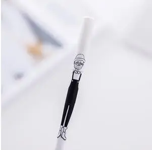 Милые простые креативные гелевые ручки с ручной росписью в Корейском стиле, канцелярские принадлежности 0,38 мм, черные чернила, офисные принадлежности 17 см, 1 шт - Цвет: 5