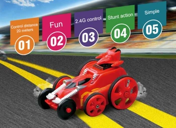 

New 2.4G Mini RC climbing stunt Remote Control car toy 360 degree rotation with led light Tumbling Stunt Car Dump Truck kid gift