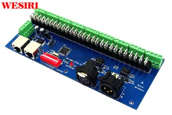 

27CH 27 Channel DMX512 LED Decoder with RJ45 XPL 3P 9 Group Max 3A RGB Controller for DC12V-24V RGB LED Module Strip Lights