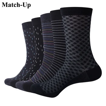 

Match-Up Men's socks color Cotton for business dress casual funny long socks (5pairs/lot)