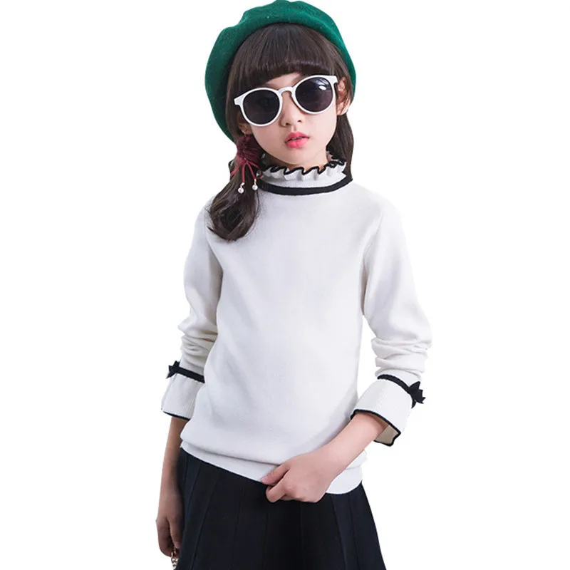 Осенний пуловер свитер с высоким воротником для девочек Повседневные свитера для малышей трикотажная одежда для детей топ с длинными рукавами для девочек - Цвет: Style Twelve
