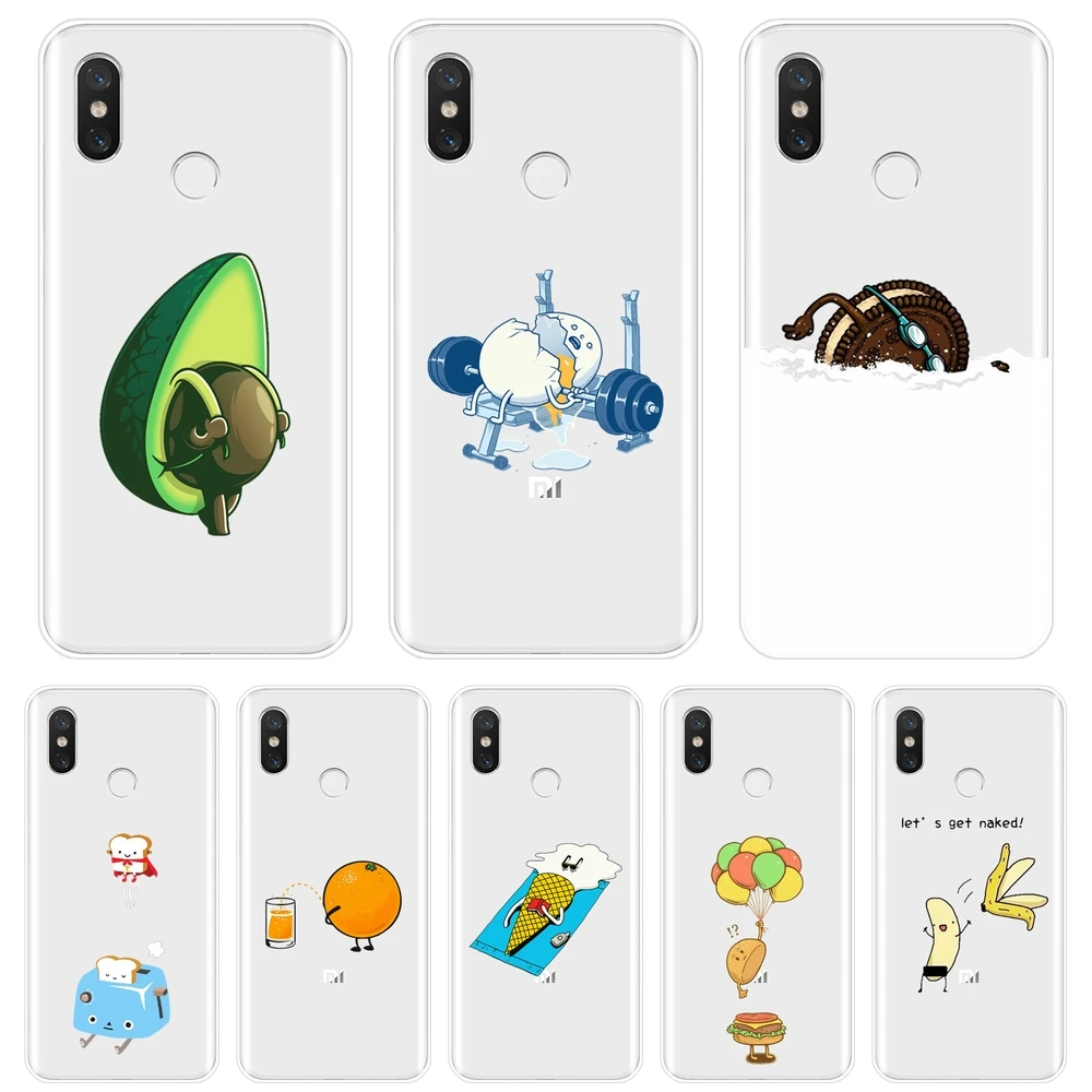 

Phone Case For Xiaomi Mi A1 A2 8 Lite SE Funny Avocado Banana Kawaii Silicone Soft Back Cover For Xiaomi Mi 5 5C 5S 5X 6 6X Plus