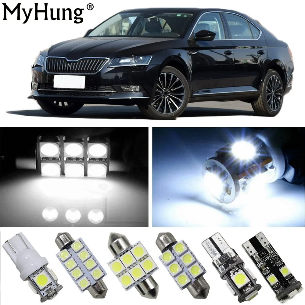 

Interior Led Light For SKODA Superb Yeti Octavia2015-2017 Car Replacement Bulbs Dome Map Lamp Light Bright White 9PCS