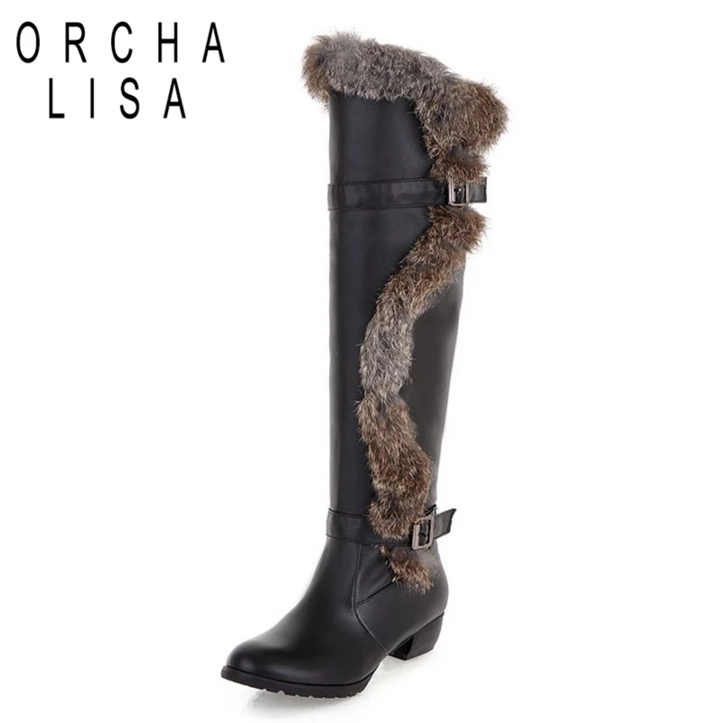 ORCHA LISA/Лидер продаж размера плюс 34-43 обувь на плоской подошве с кроличьим мехом