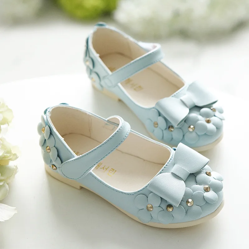 J Ghee 2016 New Spring Hot Sale Floral Girls Shoes Princess Single Shoes For Girl Kids Children Fashion PU Sneakers With Flowers