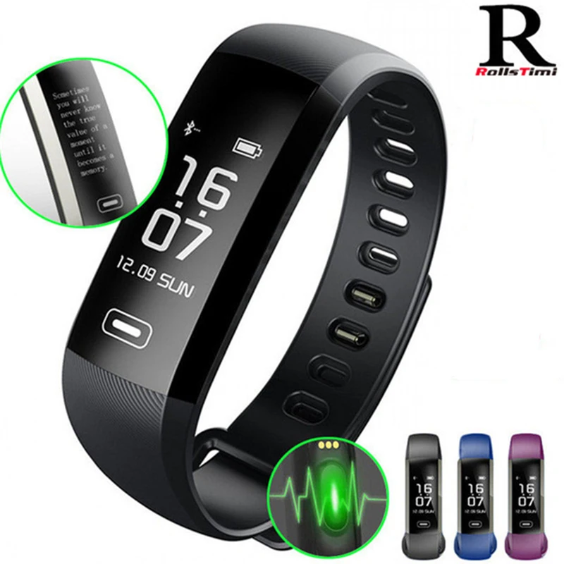 

RollsTimi Smart Wristband Heart Rate Monitor Sport Fitness Bracelet Tracker Smartband Bluetooth For Android IOS