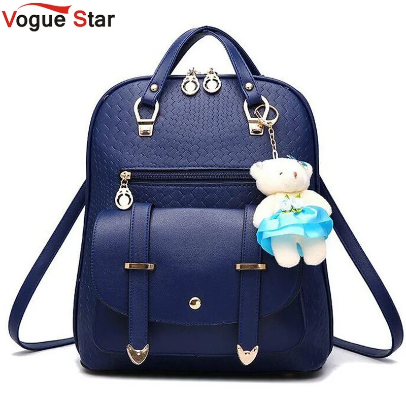 Vogue Star 2017 New Casual Girls Backpack PU Leather Fashion Women Backpack School Travel Bag With