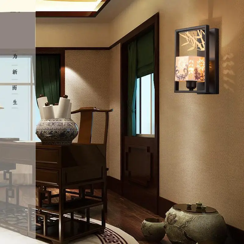 Chinese style Study room E27 Wall Lamp Bedside wall sconce Antique Wall light Hotel Loft Bedroom Villa Living room reading light Chinese style Study room E27 Wall Lamp Bedside wall sconce Antique Wall light Hotel Loft Bedroom Villa Living room reading light
