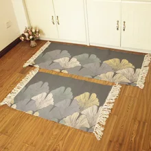 Хлопковый коврик с геометрическим принтом, ковер для дома, гостиной, спальни, прикроватный коврик с кисточками, кухонный длинный дверной коврик, коврик для ног, украшение дома