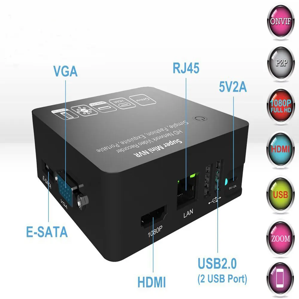  1080P Mini NVR 8CH Full HD Network Video Recorder CCTV NVR ONVIF Security IP Camera System P2P 15 M - 32792614087