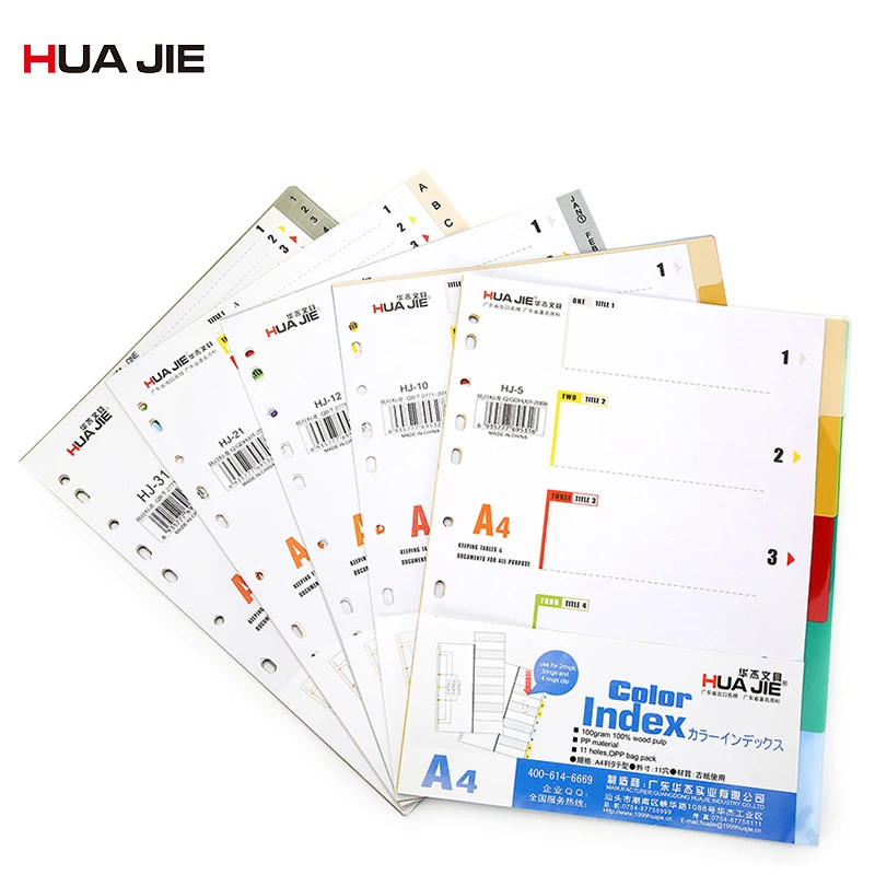 A5 A6 B5 Inner Page Organizer Notebook Index Separator 6 Holes Divider Pages HU